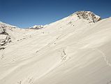 09 Trail Continues On Snow From The Top Of The Ridge Above Yak Kharka Towards Kalopani Around Dhaulagiri 